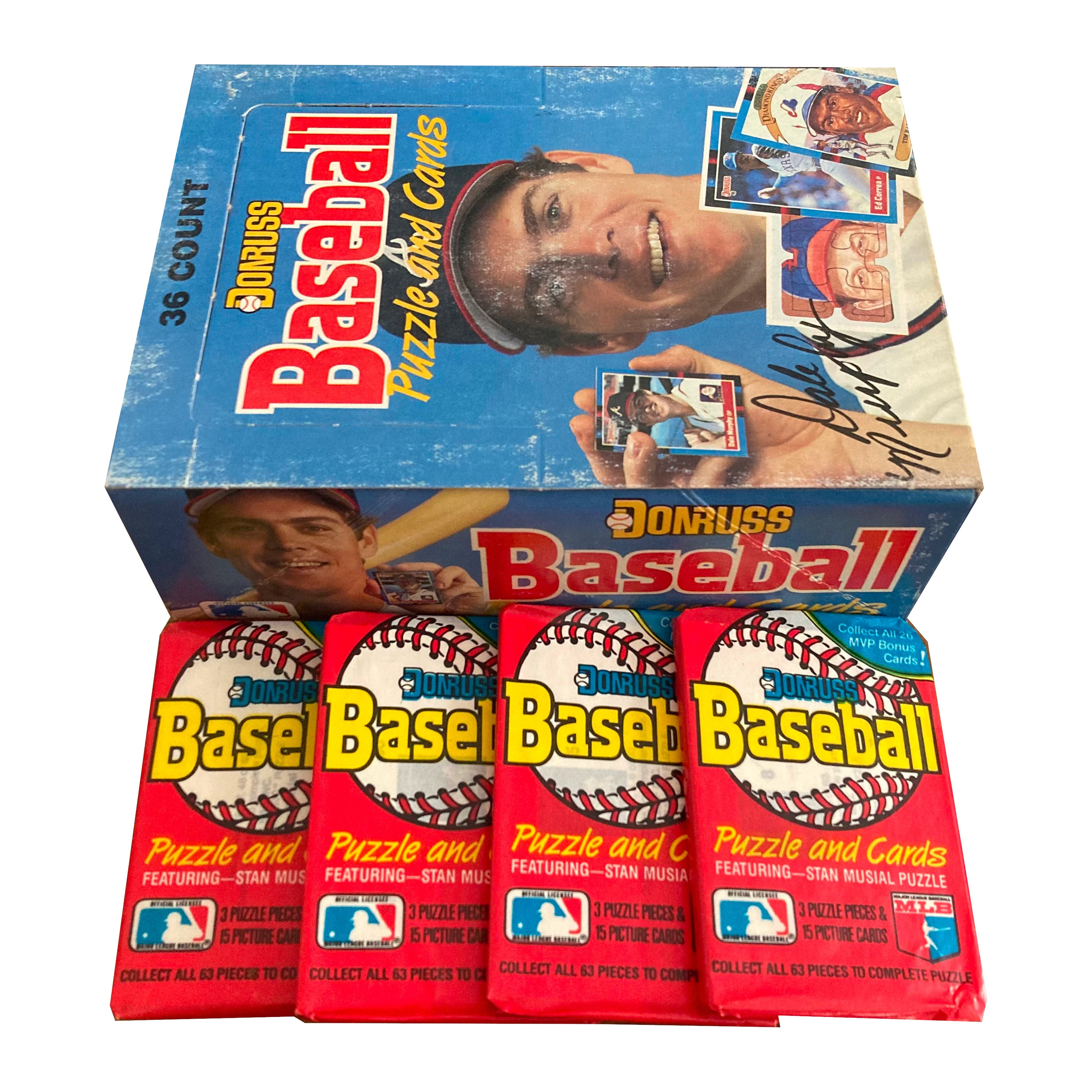 4 Packs of 1988 Donruss Vintage Baseball Cards. Featuring Stan