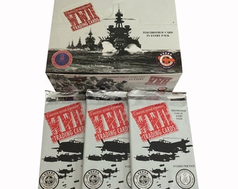 3 packs of World War II - A Grateful Nation Remembers vintage trading cards. 8 cards including 1 TekChrome card per pack. Cardz, 1994.