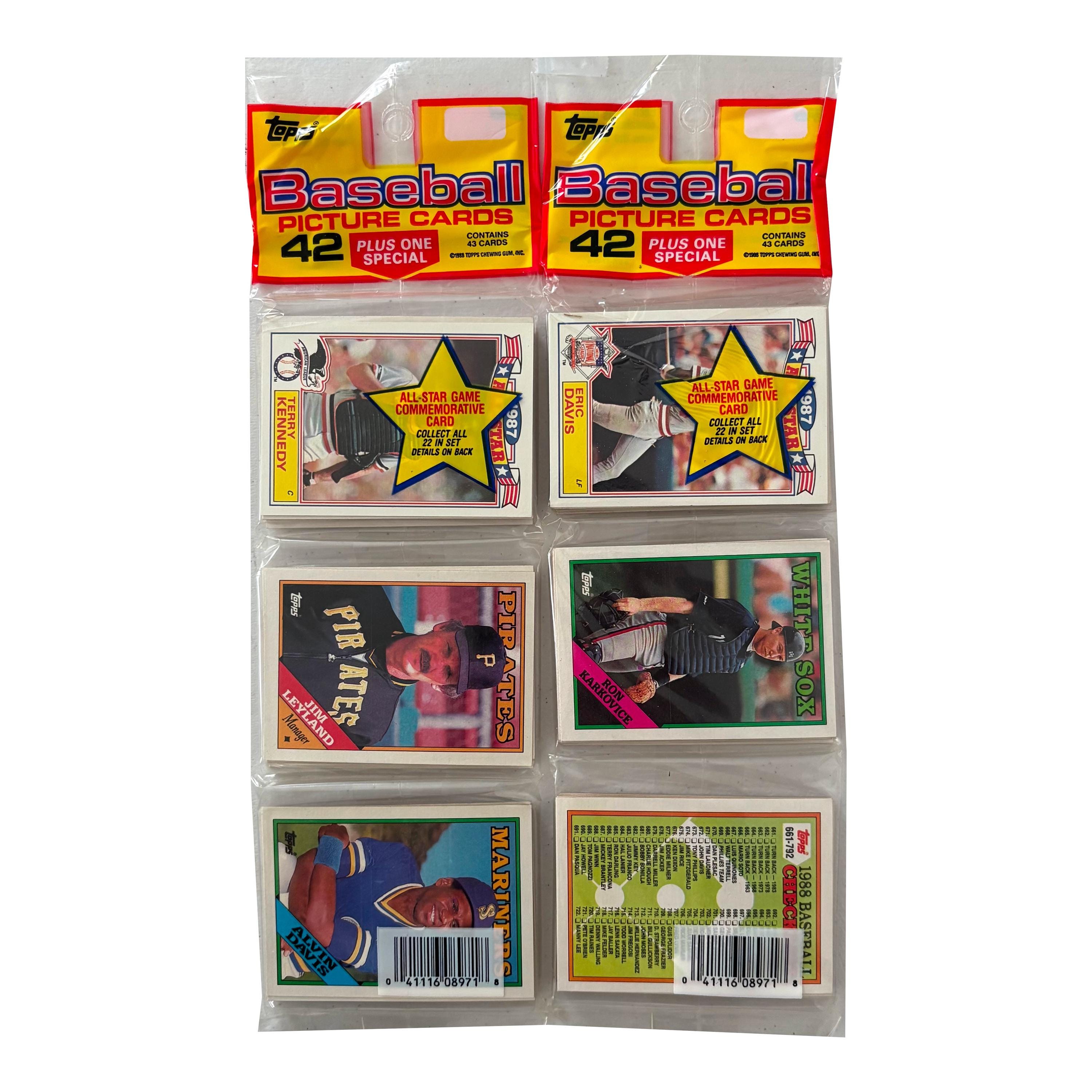 1988 Topps Baseball Lot of 2 Unopened Rack Packs. 42 Cards + 1 Special  All-star Game Card per Pack. Collect Them All! Topps 1988. MLB - Etsy