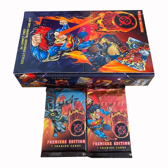 2 Packs of DC Outburst Firepower Vintage Trading Cards. DC Comics