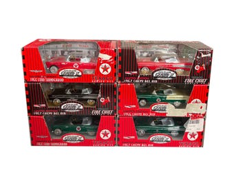 CLEARANCE! Lot of 6 Gearbox pedal driven cars with damaged packaging. 1950s Fords & Chevys.