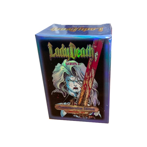 Lady Death Series 1 Commemorative Edition complete set of 100 Chromium cards + 5 inserts. Krome Productions. Chaos Comics. Nice! Evil Ernie.