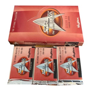 3 packs of Star Trek: The Next Generation The Episode Collection Season 6 vintage trading cards. 11 cards per pack Skybox 1997 Star Trek TNG
