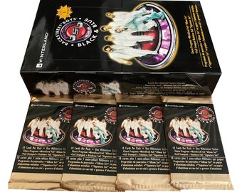 4 packs of Backstreet Boys Black & Blue vintage trading cards. 6 cards + 1 sticker per pack. Collect them all! Winterland 2000.
