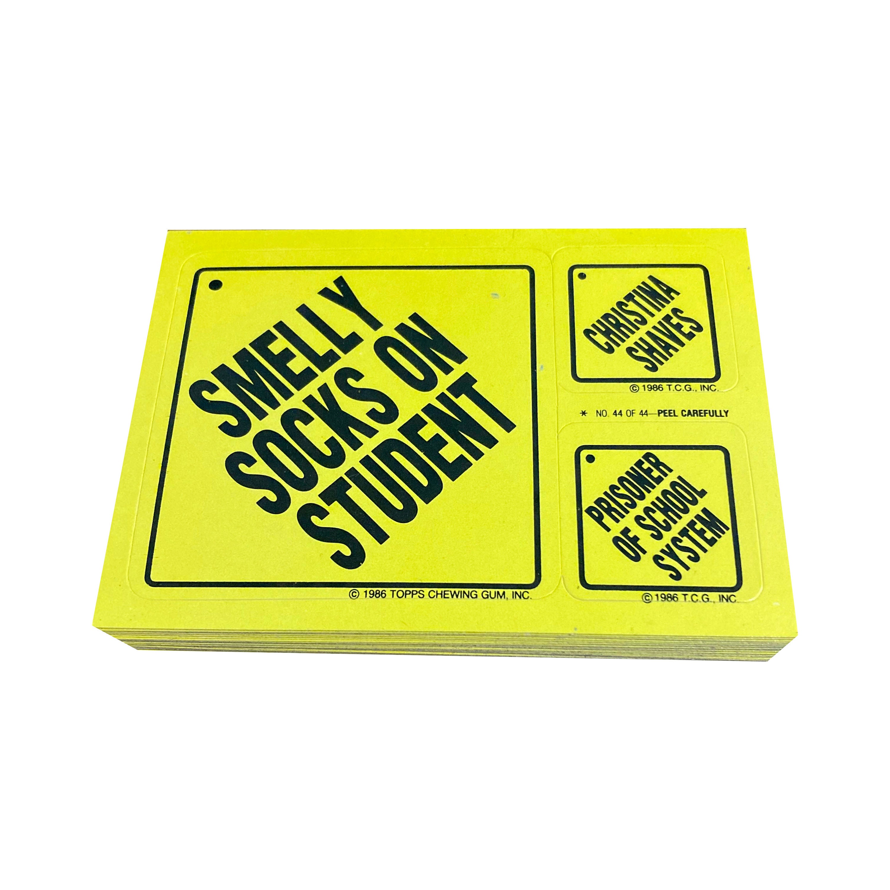 Snotty Signs Complete Set of 44 Vintage Sticker Cards in Excellent