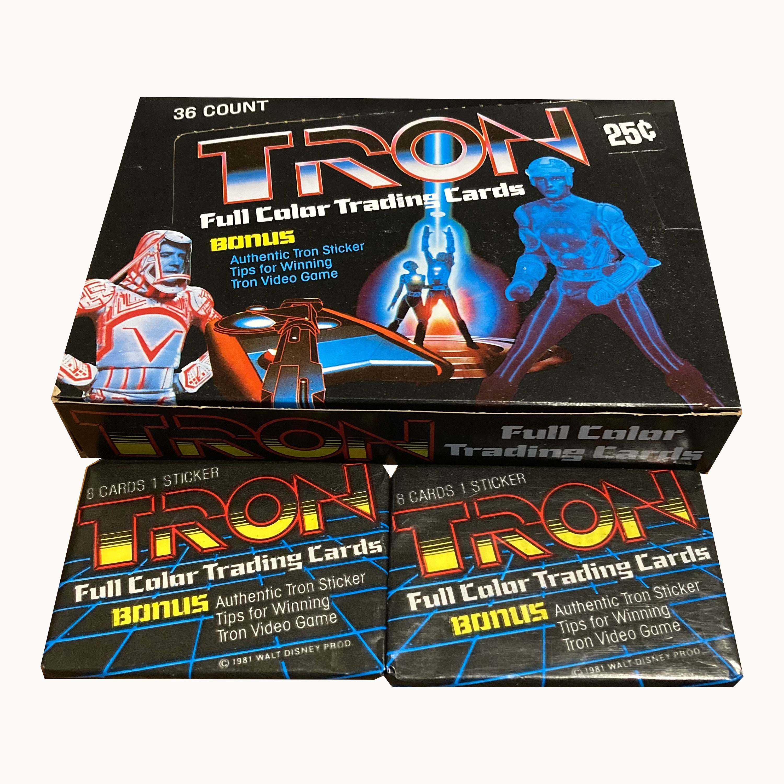 2 Packs of Tron Vintage Trading Cards. Sealed Wax Packs From - Etsy