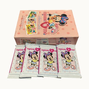 4 paquets de cartes à collectionner vintage Minnie 'n' Me. 12 cartes par paquet. Collectionnez-les tous ! Impel 1991. Minnie Mouse. Cartes Disney.