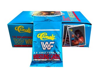 1 pack of Classic WWF series 1 vintage wrestling cards. 15 cards per pack. Classic Games 1989. Hulk Hogan! Randy Macho Man Savage! Rare!