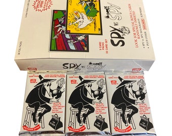 3 packs of Spy Vs. Spy vintage trading cards. 9 cards per pack. Randomly inserted bonus cards. Lime Rock 1993. Mad Magazine.