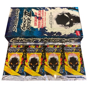 4 packs of Ghost Rider II Spirit of Vengeance vintage trading cards. 10 cards per pack. Look for glow-in-the-dark cards! Comic Images 1992.