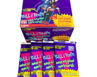 4 packs of Bill & Ted's Most Atypical Movie vintage trading cards. 10 triumphant cards per pack. Collect them all! Excellent! Pro Set 1991.