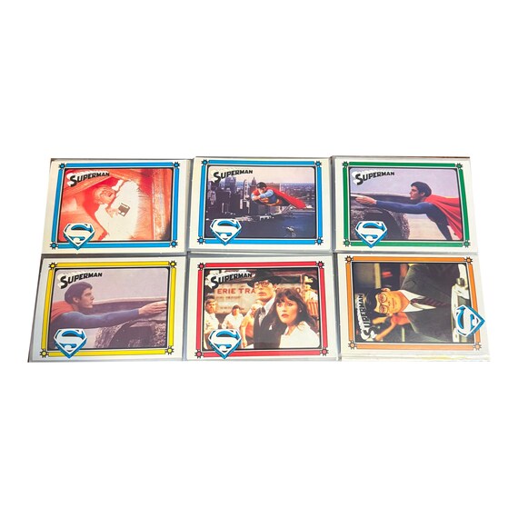 rare superman cards Vintage Superman Trading Cards 1, 2 or 3 Pack of Superman Movie Cards 1980s Vintage  Cards Unopened Pack Cards 80s Wax Pack 1980s Topps