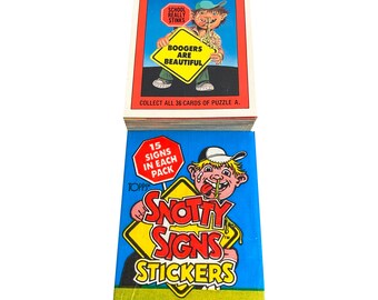 Snotty Signs Complete Set of 44 Vintage Sticker Cards in Excellent