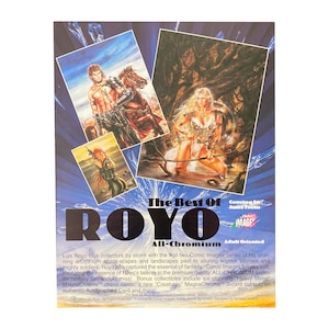 Das Best of Royo Vintage Sammler Kartenblatt. 8,5 "x 11" Blatt in sehr gutem Zustand. Seltenes Ephemera aus den 1990er Jahren. Comic Bilder 1995.