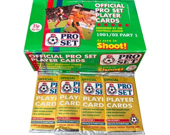 4 packs of 1990-91 UK Soccer (Football) Player cards. 10 cards per pack. Endorsed by The Football League. Collect them all! Pro Set 1990.