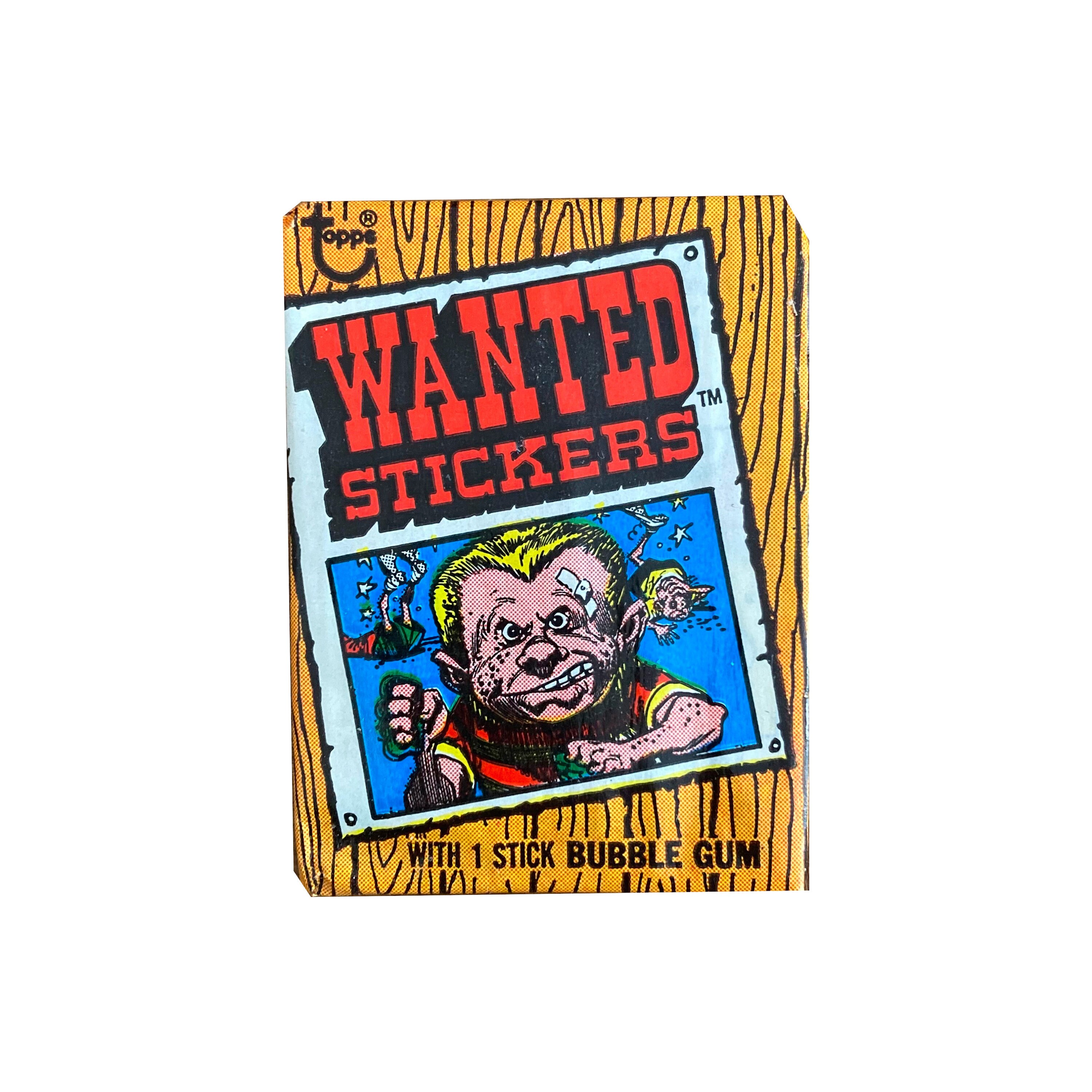 1974 Topps Wanted Stickers のビンテージ ワックス パックには  