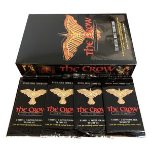 4 packs of The Crow - City of Angels official movie trading cards. 8 cards + 1 tattoo per pack. Kitchen Sink Press 1996.