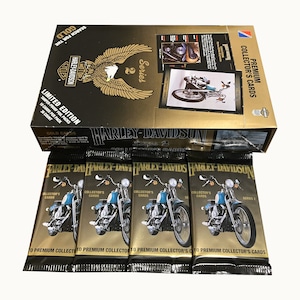 4 Packungen mit Harley Davidson Serie 2 Vintage Sammelkarten. 10 Karten pro Packung. Skybox 1995. Rauf aufs Fahrrad und ab (zum zweiten Mal)!