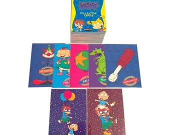 Rugrats complete base set of 100 vintage trading cards + lot of 7 rare chase cards. Released by Tempo (Australia) in 1997.
