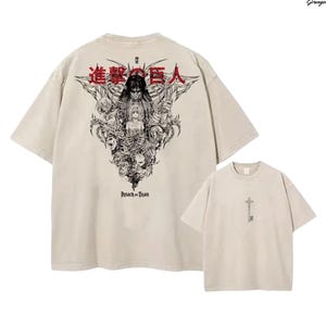 AOT Anime Oversize Washed T-Shirt, Anime Japanese Shirt, Vintage Anime Shirt,Manga Shirt, Retro and Vintage Style, Gift for him,Gift for her