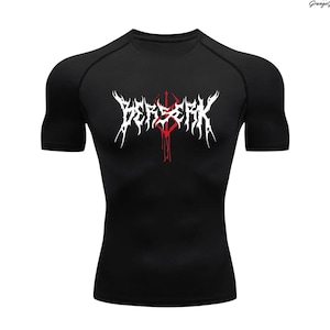 Berserk Anime Compression Shirt | Men&#39;s Gym Shirt | Athletic Fitness Tee | Workout Top | Anime Gym Wear