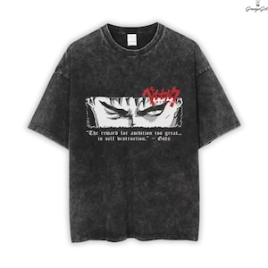 Berserk Washed T-Shirt, Anime Japanese Shirt, Vintage Anime Shirt,Manga Shirt, Retro and Vintage Style, Gift for him,Gift for her