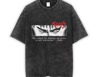 Berserk Washed T-Shirt, Anime Japanese Shirt, Vintage Anime Shirt,Manga Shirt, Retro and Vintage Style, Gift for him,Gift for her
