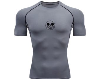 The Pirate King Anime Compression Shirt | Men's Gym Shirt | Athletic Fitness Tee | Workout Top | Anime Gym Wear