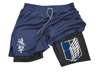 Anime Running Shorts Gym, Anime Shorts, Gym Workout Activewear Clothes, Anime Manga Gym Training Shorts