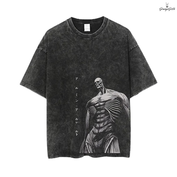 AOT Anime Oversize Washed T-Shirt, Anime Japanese Shirt, Vintage Anime Shirt,Manga Shirt, Retro and Vintage Style, Gift for him,Gift for her