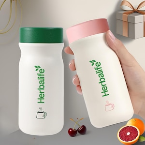 Vaso aislado liviano de 320 ml con nombre personalizado y estética linda de Herbalife, filtro de té de acero, botella portátil y a prueba de fugas para café, té y viajes