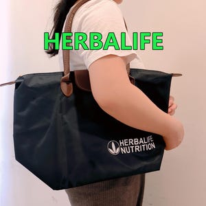 Benutzerdefinierte Namen Tasche, Herbalife handgemachte hochwertige Damen Mode Schultertasche weiche Leinwand Handtasche lässig Sporttasche für Fitness Geschenk