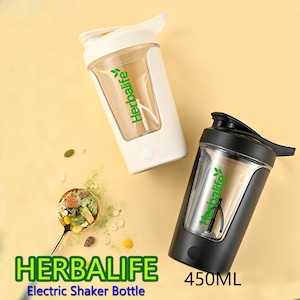 Botella mezcladora portátil recargable mini de 450 ml, nueva botella de agua HERBALIFE, exprimidor de frutas personalizado con nombre, para correr, gimnasio, ciclismo