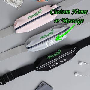 Custom Name Herbalife Unisex Soft-Touch Waterproof Waist Pack -Cute Sporty Colors, Stealthy Mini Design & Secure Fit for Running/Yoga/Travel