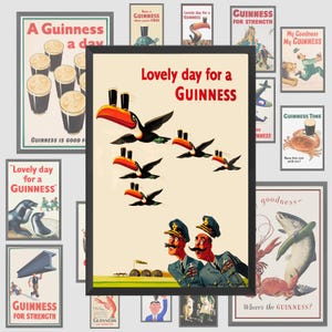 Lovely Day For A Guinness Poster, Wandkunst, Vintage Wohnzimmer, Küche, Badezimmer Dekor, Poster Geschenk