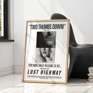 Lost Highway poster, Movie Poster, Retro Decor Poster, Poster Gift, Home Wall Decor Art, Wall Art