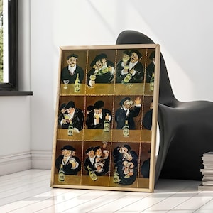 Guy Buffet: La creación del martini perfecto - Póster vintage de comida y bebida en lienzo - Decoración de bar - Póster imprimible retro - Papel pintado para cafetería