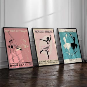Póster retro de ballet, impresiones artísticas, decoración del hogar, arte de pared, póster en lienzo sin marco