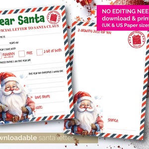 Carta a Papá Noel, Carta para niños a Papá Noel, Carta para imprimir a Papá Noel, Lista de deseos navideños para niños, Carta a Papá Noel, Lista de deseos de Papá Noel, EE. UU. y Reino Unido 35