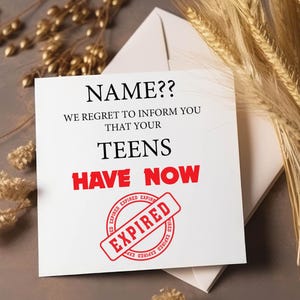 20. Geburtstag Karte Teenager nicht mehr Ihre Teens sind abgelaufen Grußkarte Editable Download Printable D2