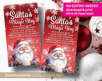 Santas Magic Key Tag, Santas Magical Key, Christmas Eve Box Filler, Santa Key Tag, Official Santa Stationary, Christmas Printable Us & Uk 34