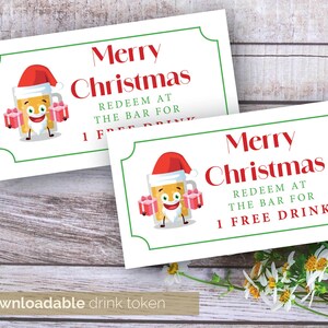 Vouchers de bebidas natalinas para imprimir, voucher para festa de fim de ano (download digital)