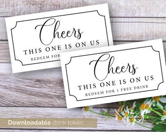 Printable Party Drink Tickets | Wedding, Office Events (Digital Download)