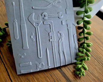 3D Embossed Tool Card Set: Handmade Blank Note Cards for Father's Day, Birthdays