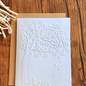 Embossed Floral Card Set: Handmade Blank Note Cards