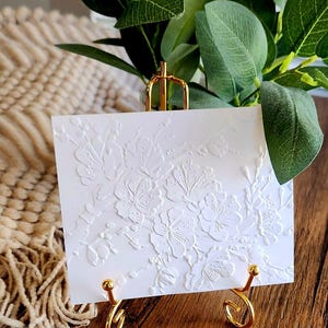 Embossed Floral Card Set: Handmade Blank Note Cards