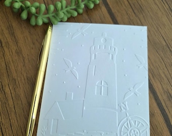 Embossed summer themed Card Set: Handmade Blank Note Cards