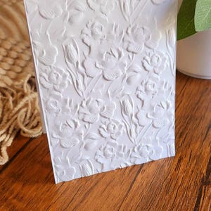 Embossed Floral Card Set: Handmade Blank Note Cards