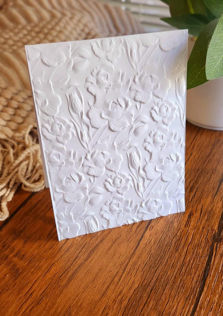 Embossed Floral Card Set: Handmade Blank Note Cards - Etsy