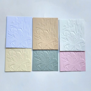 Embossed Floral Card Set: Neutral Shades Blank Note Cards